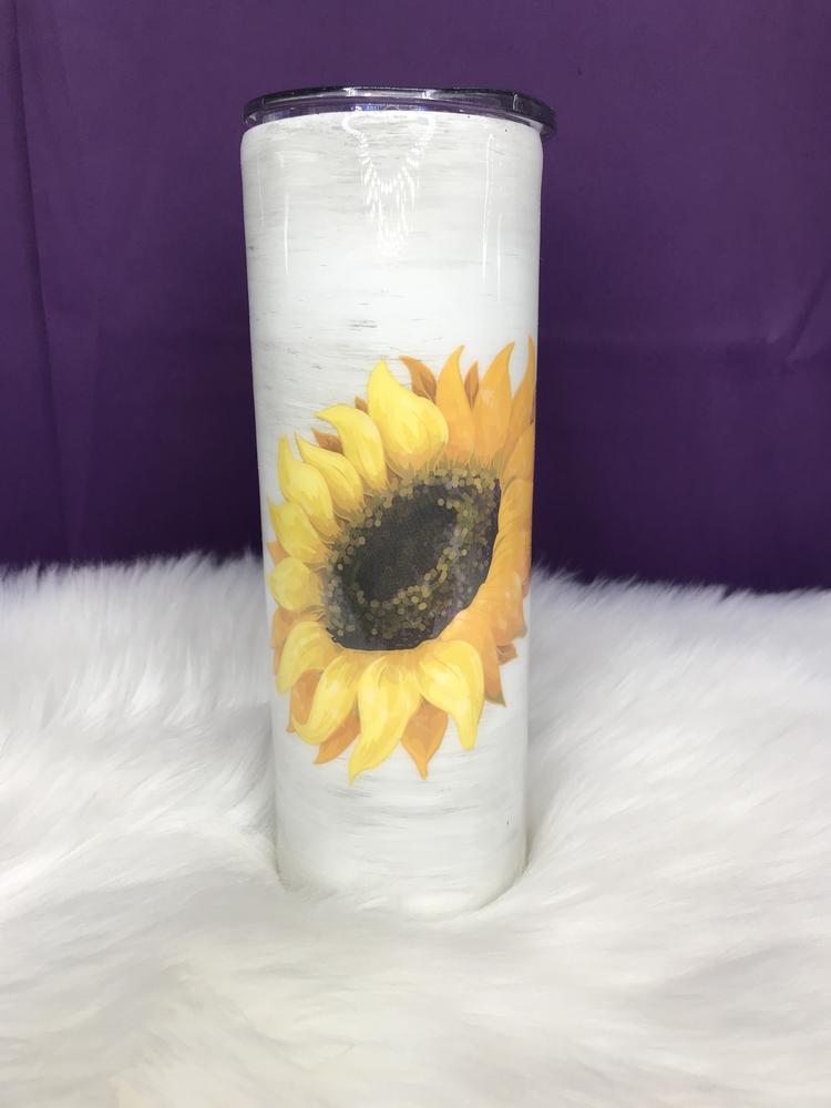 Hand painted birch sunflower